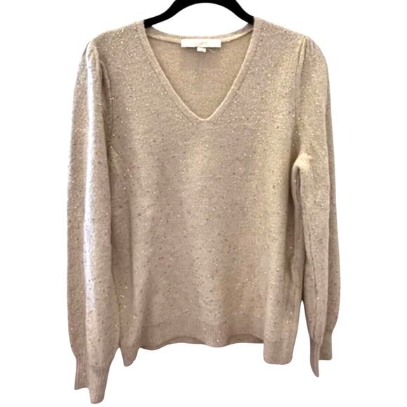 ANN TAYLOR LOFT Sequin V-Neck Sweater - Picture 2 of 12